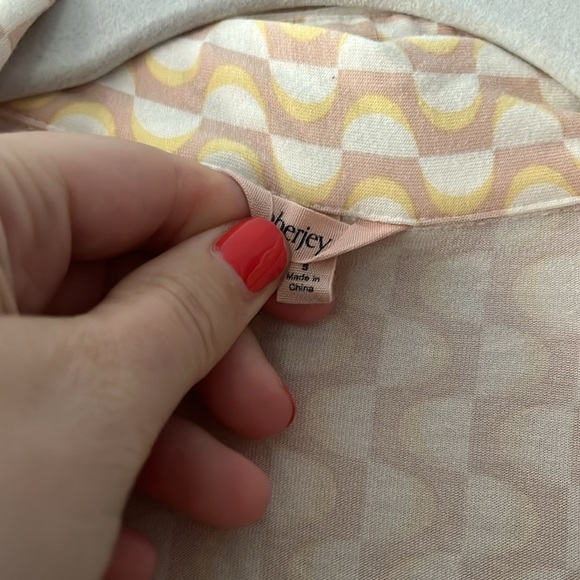 Eberjey Gisele Printed Tencel Short PJs Set in Retro Geo Oat - S - Picture 6 of 11